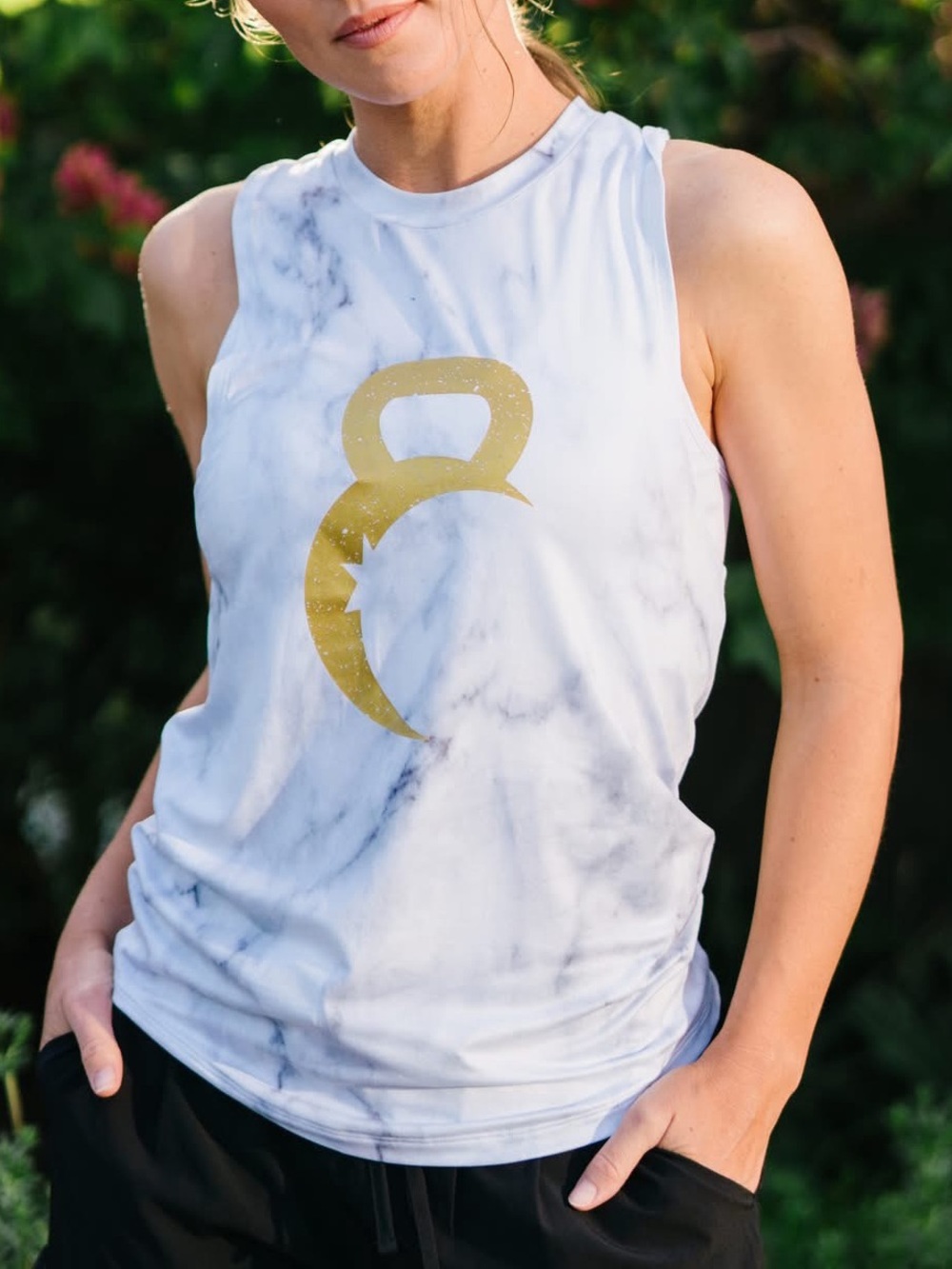 ZYIA Gold Hendrix Kettle Moon Tank Top NWT Medium 1425